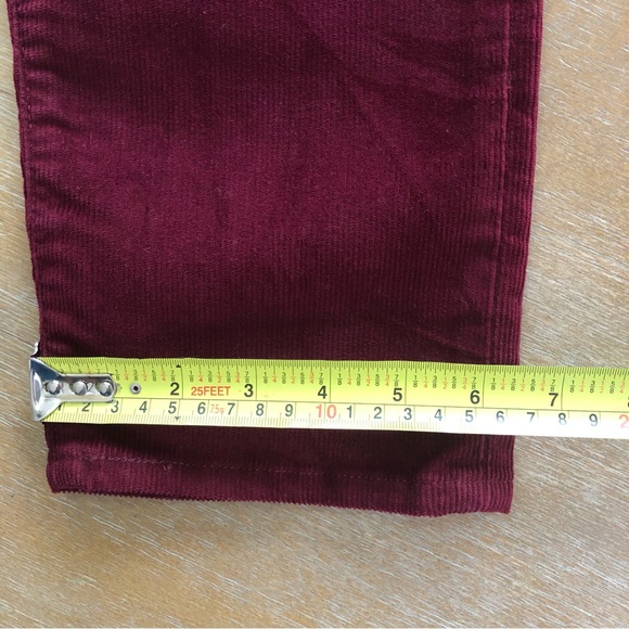 Levi's Corduroy Pants Womens Size 24 Wedgie Straight Burgundy Red Button Fly - Picture 11 of 14